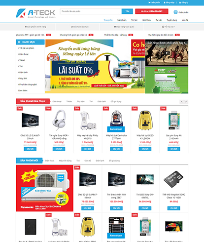 Đây là hình ảnh ví dụ một trang web bán hàng
